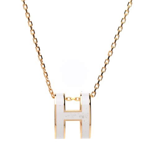 hermes pop h necklace white|hermes h pendant necklace.